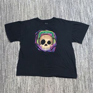 DJ Skellex Mens XL‎ Posh Blacklight Glow T Shirt Hip Hop House Trance Black